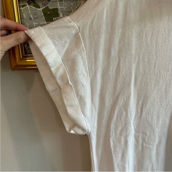 LOFT Outlet White Button Front Midi Maxi Dress Women’s Small Linen Blend - Picture 6 of 6